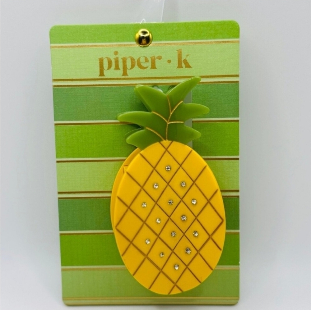Piper K Yellow Pineapple Hair Clip NEW